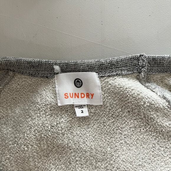 Sundry Anthropologie Gray Star Embroidered Pullover Sweatshirt M - Picture 4 of 5